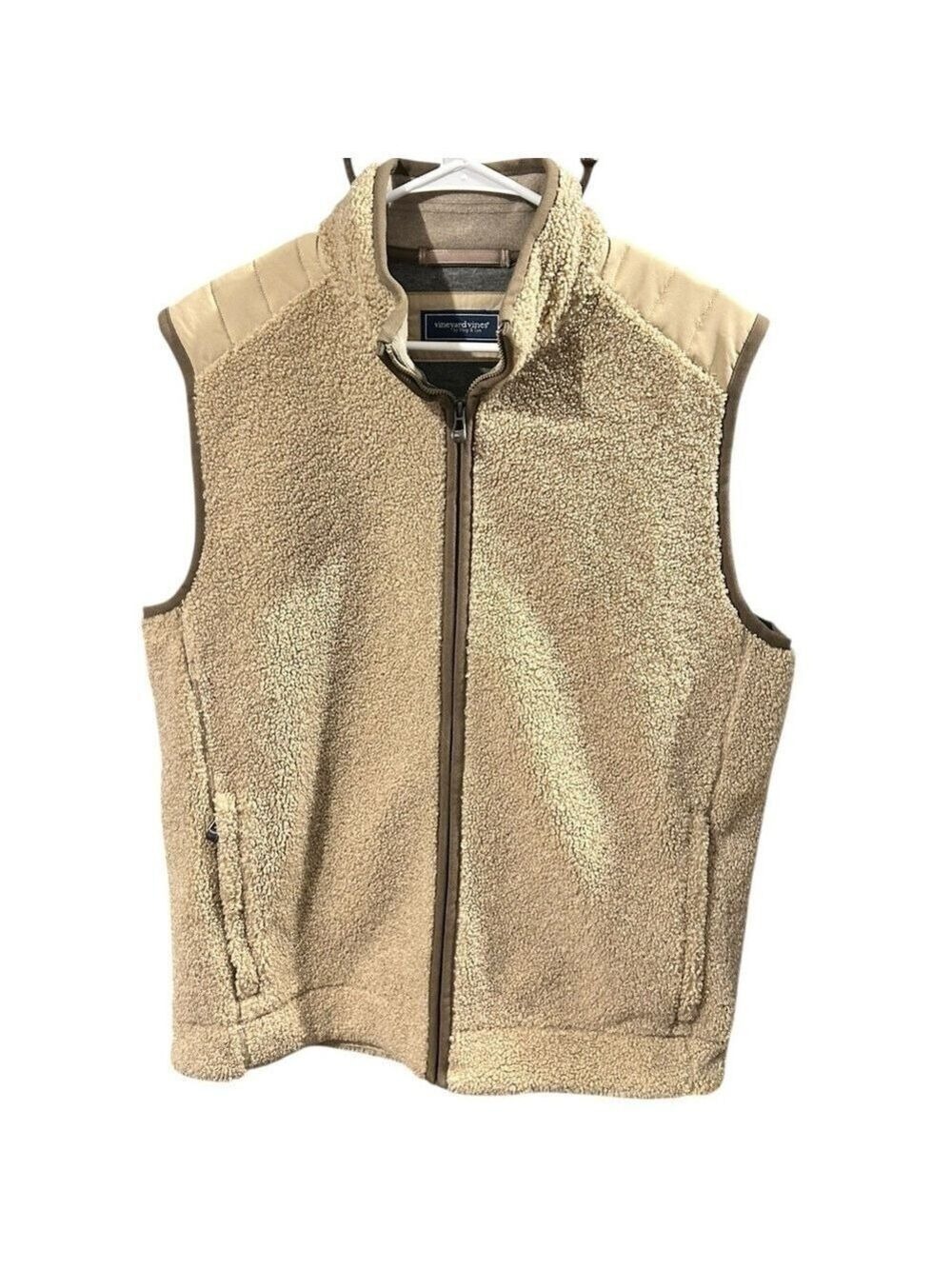 VINEYARD VINES Sherpa Vest Sweatshirt Lined Zip Up Front Pockets Size Medium